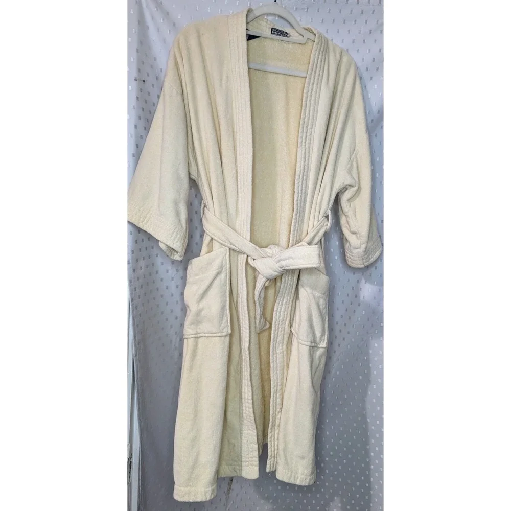 The Men's Store Bloomingdale's Heavy Cotton Bathrobe Robe Made In Brazil Vintage